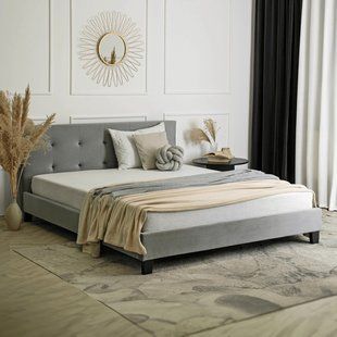 Кровать бархатная MEBEL ELITE BUENO Velvet 160x200 см Серый реальная фотография