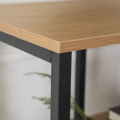 Стелаж MEBEL ELITE TIM Золотий дуб / Чорний жива фотографія