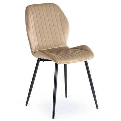 Комплект стіл розкладний MEBEL ELITE HARRY 102(142)х102 см Дуб Артизан/ Чорний +4 стільці LILAC Беж жива фотографія