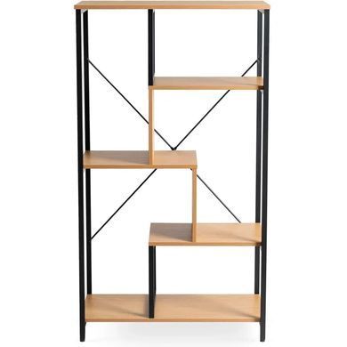 Стелаж MEBEL ELITE TIM Золотий дуб / Чорний жива фотографія