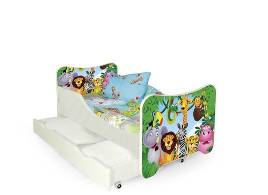 Кровать детская HAPPY JUNGLE Halmar 76x145 реальная фотография