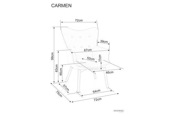 Кресло Carmen Velvet Signal Карри