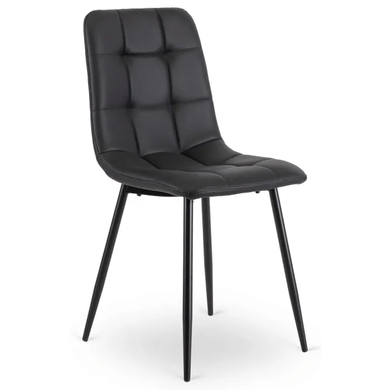 Комплект стол раскладной MEBEL ELITE HARRY 102(142)х102 см Дуб Артизан/ Черный +6 стула DALVIN черная экокожа реальная фотография