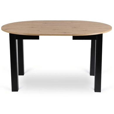 Комплект стол раскладной MEBEL ELITE HARRY 102(142)х102 см Дуб Артизан/ Черный +6 стула DALVIN черная экокожа реальная фотография