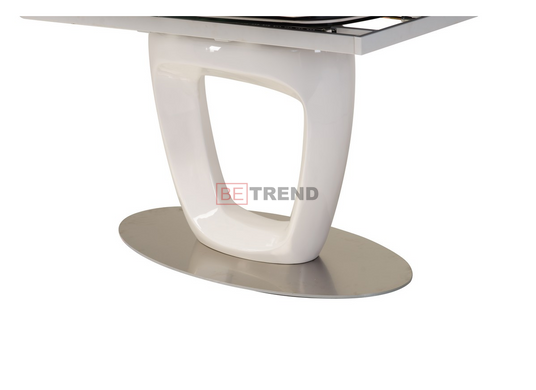 Стол раскладной TML-825 VETRO 140(200)x90 Белый Мрамор реальная фотография