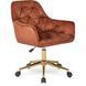Стул офисный поворотный бархатный MEBEL ELITE MILAN Velvet, Красный / Золотой реальная фотография