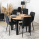Комплект стол раскладной MEBEL ELITE HARRY 102(142)х102 см Дуб Артизан/ Черный +6 стула DALVIN черная экокожа