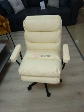 Офісне крісло DRACO Intarsio Крем жива фотографія