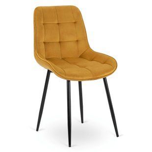 Стул бархатный MEBEL ELITE CHRIS Velvet Горчица реальная фотография