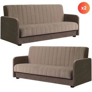 Набір з 2х диванів розкладних MEBEL ELITE PORTO 198 см Беж