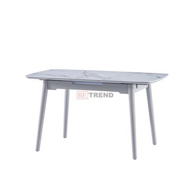 Стол раскладной TM-84 VETRO 110(140)x75 Керамика Касса Уайт / Серый реальная фотография