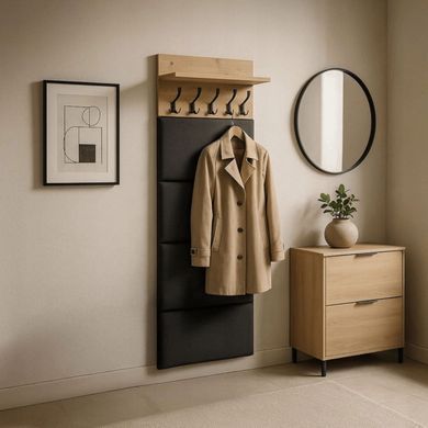 Вешалка MEBEL ELITE MODENA 60 Дуб Артизан/графит реальная фотография