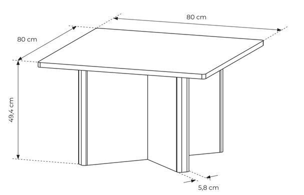 Стол журнальный Perfect Home Набу / Nabu 80x80 квадратный Дуб масляный реальная фотография