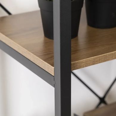 Стелаж MEBEL ELITE TIM горіх / чорний жива фотографія