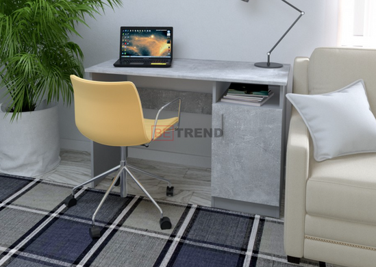 Стол компьютерный LUCKY Intarsio Индастриал / Серый Камень реальная фотография