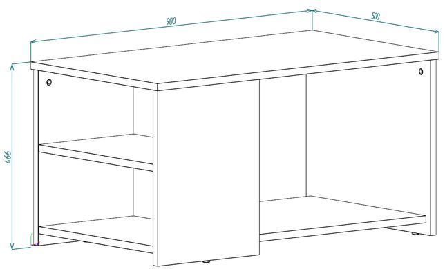 Журнальний столик T3 D Intarsio 90x50 Дуб Харбор Еспрессо жива фотографія