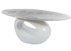 Журнальный столик ETNA Ceramic Signal 110x60 Белый Эффект Мрамора / Белый Лакированный реальная фотография
