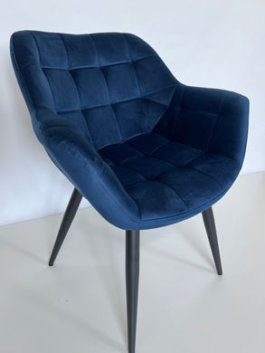 Кресло ELEGANTE Velvet Intarsio Синий реальная фотография