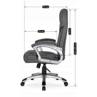 Стул офисный поворотный MEBEL ELITE BARNI экокожа Серый реальная фотография