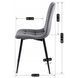 Комплект стіл розкладний MEBEL ELITE HARRY 102(142)х102 см Дуб Артизан/ Чорний +4 стільці PERU Сірий