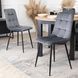 Комплект стіл розкладний MEBEL ELITE HARRY 102(142)х102 см Дуб Артизан/ Чорний +4 стільці PERU Сірий