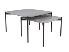 Журнальный столик STEP Керамика Signal 80x80 Эффект Мрамора Серый/ Черный Мат реальная фотография