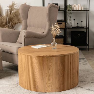 Журнальный столик CLOVER MAX MEBEL ELITE 80x80 Дуб реальная фотография