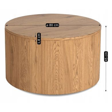 Журнальный столик CLOVER MAX MEBEL ELITE 80x80 Дуб реальная фотография