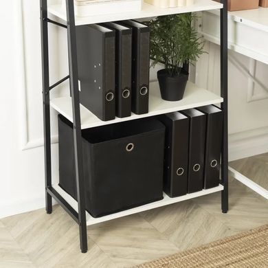 Стелаж MEBEL ELITE ERVA білий / чорний жива фотографія