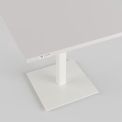Стол Tetra light mini h-45 Lovko белый металл/белый ДСП (текстура) реальная фотография