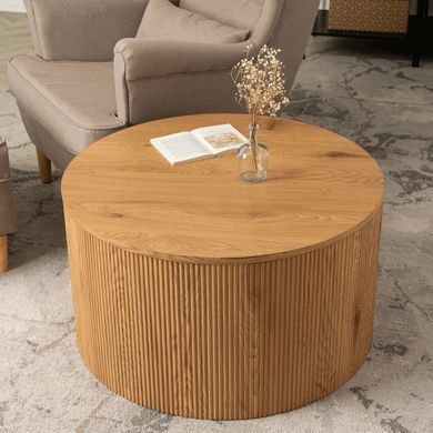 Журнальный столик CLOVER MAX MEBEL ELITE 80x80 Дуб реальная фотография
