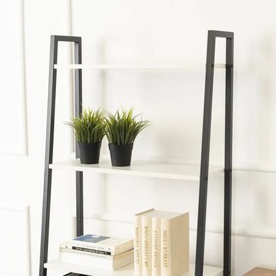 Стелаж MEBEL ELITE ERVA білий / чорний жива фотографія