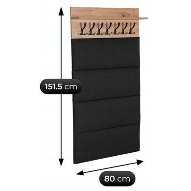 Вешалка MEBEL ELITE PRATO 80 Дуб Артизан/графит реальная фотография