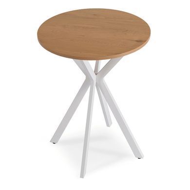 Стол MEBEL ELITE LAUREN 60X60 Дуб золотой/белый реальная фотография