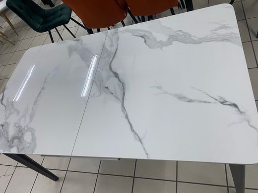 Стол раскладной TM-89 VETRO 140(180)x80 Керамика Каса Уайт / Черный реальная фотография
