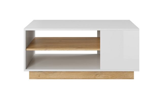 Стол журнальный Perfect Home Арко / Arco 100 Белый глянец/дуб грандсон реальная фотография