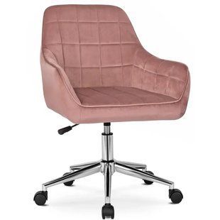 Стілець офісний поворотний оксамитовий MEBEL ELITE FABIO Velvet Рожевий жива фотографія