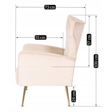 Кресло мягкое DIANA Velvet MEBEL ELITE Беж