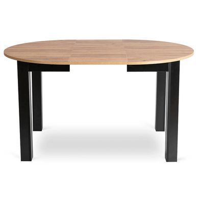 Комплект стол MEBEL ELITE HARRY 102(142)х102 см, дубовый/черный, и 6 стульев CHRIS серого цвета реальная фотография