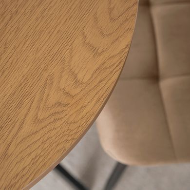 Стол MEBEL ELITE LAUREN 60X60 Дуб золотой/Черный реальная фотография