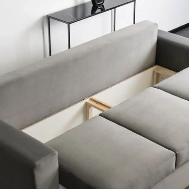 Диван 3-х місний оксамитовий MEBEL ELITE EMIL Velvet 230 см Сірий жива фотографія