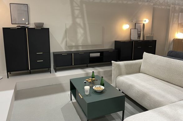 Комод высокий Perfect Home Ларс/Lars 2-дверный с 2 ​​ящиками 2D2S/104 Антрацит реальная фотография