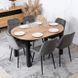 Комплект стол MEBEL ELITE HARRY 102(142)х102 см, дубовый/черный, и 6 стульев CHRIS серого цвета