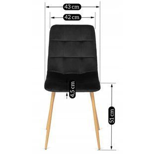 Стул бархатный MEBEL ELITE FREDY Velvet, Черный реальная фотография