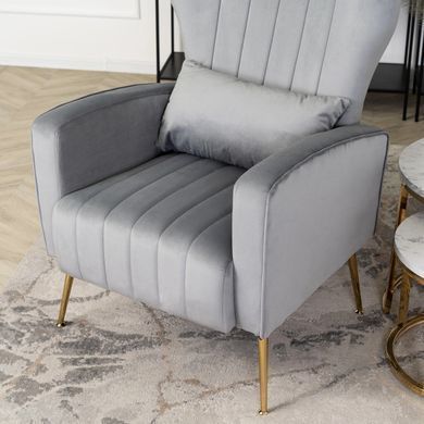 Кресло мягкое DIANA Velvet MEBEL ELITE Серый