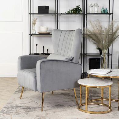 Кресло мягкое DIANA Velvet MEBEL ELITE Серый