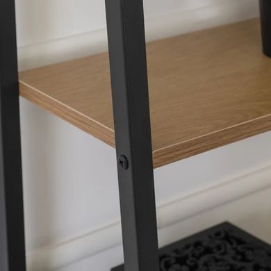 Стелаж MEBEL ELITE ERVA Золотий дуб / Чорний жива фотографія