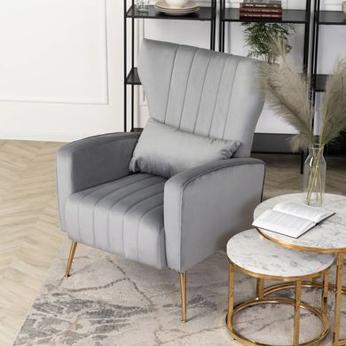 Кресло мягкое DIANA Velvet MEBEL ELITE Серый