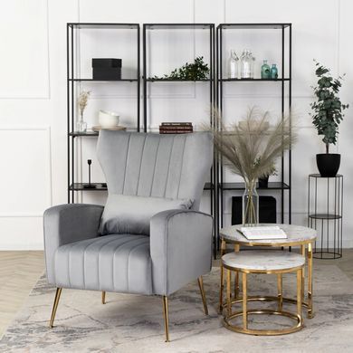 Кресло мягкое DIANA Velvet MEBEL ELITE Серый