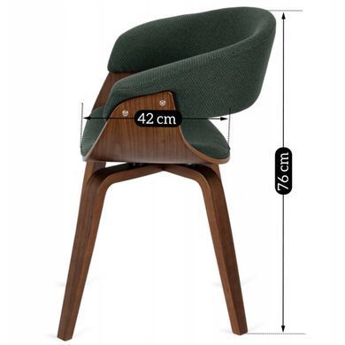 Комплект стол MEBEL ELITE LINO 100х100 см Орех/Черный +4 стулья GARY 2 Зеленый/орех реальная фотография